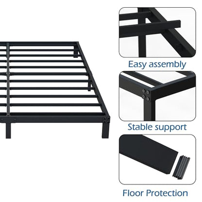 DiaOutro 7 Inch Full Size Bed Frame Heavy Duty Low Profile Metal Platform | Steel Slats Platform No Box Spring Needed Mattress Foundation, Easy Assembly, Noise Free - size: Full, style: 7 Inch