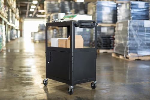FSE 373-AVJ42C Adjustable-Height Steel AV Cart - Cabinet