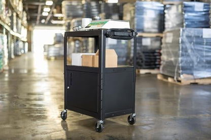 FSE 373-AVJ42C Adjustable-Height Steel AV Cart - Cabinet