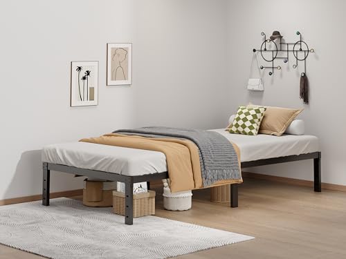 LUMUNANCE Metal Bed Frame Twin Size - 12 Inch Heavy-Duty Twin Platform Bed Frame No Box Spring Needed, Easy Assembly, Noise-Free, Sturdy Mattress Foundation, Underbed Storage Space - size: Twin, style: 12 Inch