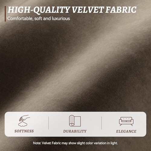COPIAE Loveseat Sofa, Larger Couch Velvet Fabric with Storage, Charging Ports, Heightened Backrests, Removable Cover Modern Comfy Couches Easy Assembly for Living Room,88 Inch Dark Brown - color: Dark Brown