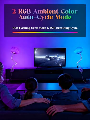 Clip on Lamp, 10 RGB Colors+10 Brightness Clip on Desk Lamp for Dorm Lamp | 800 lm Bright Clip on Light, USB Adapter Clamp Light, Reading Light for Bed/Headboard/Bedside Table/Bedroom/Kids Room/College