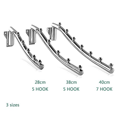 Folding Wall Mounted Cloth Drying Rack, Garment Hook with Swing Arm | Wall Mount Space Saver Clothes Hanging System Closet Storage Organizer Coat Hanger for Bathroom Bedroom Laundry Room - color: 5 Hanger 28CM