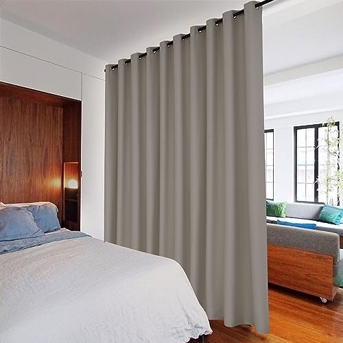 Fcosie Blackout Room Divider Curtains Taupe Privacy Curtain for Living Room/Bedroom Window/Closet, Blackout Divider for Room Separation Wall Divider Curtain, 5.8ft Wide x 8ft Tall, 1 Panel - color: Taupe, size: 70"W x 96"L (Pack of 1)