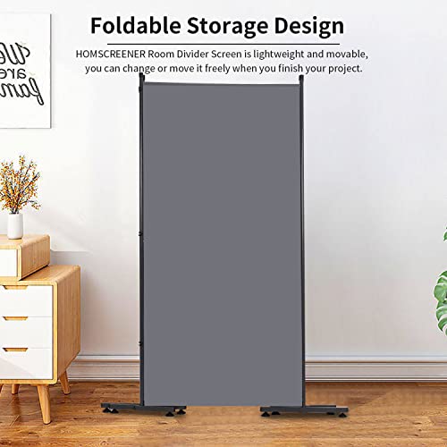 Room Divider 3 Panel Folding Privacy Screen, Round Pad Design Wall Divider | 71''Hx102''W, UV Protection Fabric, Wobble-free Metal Frame, Large 3 Panel Partition Room Dividers, Indoor Window Blackout - color: Grey