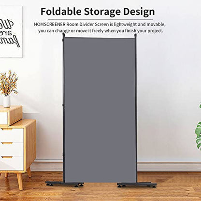 Room Divider 3 Panel Folding Privacy Screen, Round Pad Design Wall Divider | 71''Hx102''W, UV Protection Fabric, Wobble-free Metal Frame, Large 3 Panel Partition Room Dividers, Indoor Window Blackout - color: Grey