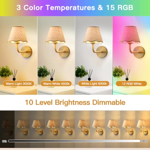 Set of 2 Stick on Battery Operated Wall Sconces with Remote, RGB bulbs | Dimmable Cordless No-Drill Renter Friendly Decor Wireless LED Wall Lamps for Bedroom Living Room Hallway - size: 2-Pack Stick on RGB