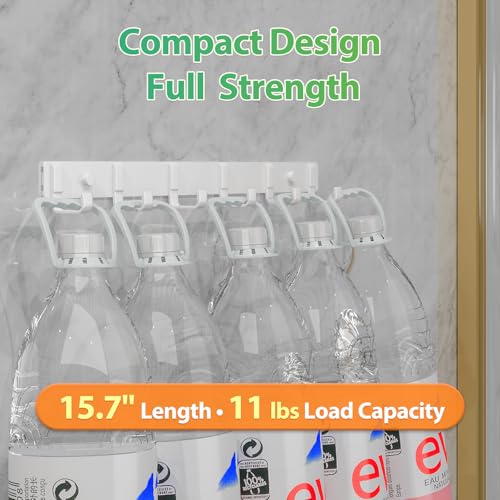 16" Heavy Duty Wall Mount Coat Rack with 6 Hooks, 3-Pack (White) | Strong Glue or Screw Mount，coat hanger for hanging Coats, Hats, Jackets & Bags in Entryway, Bedroom, Bathroom or Closet - color: White - 3 Pack
