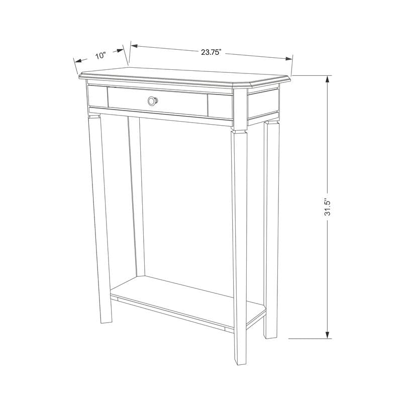 Marnie Natural Narrow Console Table for Entryway with Drawer | 23.75-inch slim hallway table with lower shelf, natural wood finish, French country storage furniture for small spaces - color: Brown