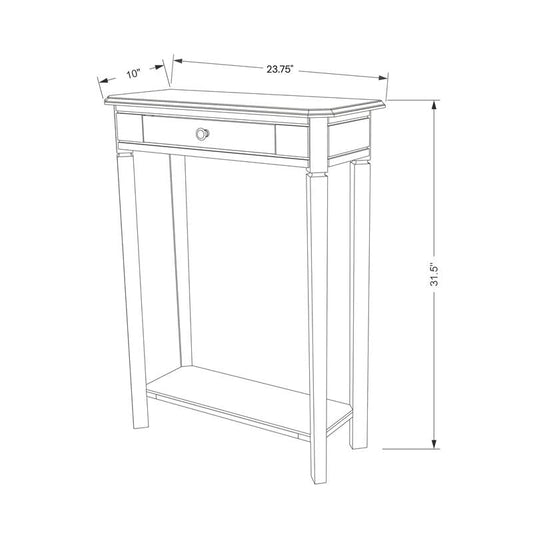 Marnie Blue Narrow Console Table for Entryway with Drawer | 23.75-inch slim hallway table with lower shelf, powder blue and natural wood finish, coastal furniture for small spaces - color: Powder Blue