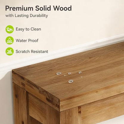 LITTLE TREE Solid Wood Console Table, Farmhouse 2-Tier Entryway Table, 43.3-Inch Narrow Sofa Table Behind The Couch for Living Room, Hallway, Foyer, Entrance