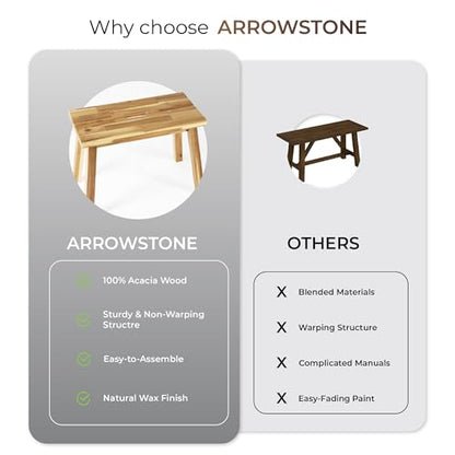 ARROWSTONE Solid Wood Bench for Entryway, Make Up Bench, Bed Bench, Dining, Plant Stand - Wooden Bench Indoor (26 inches) - size: 26 inches