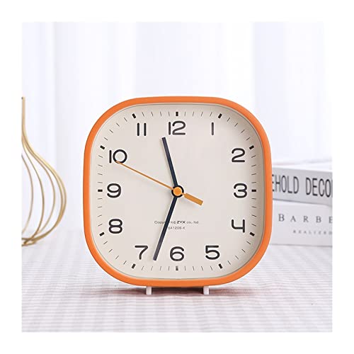 Modern Simple and Fashionable Small Table Clock Holder with Dual-Purpose Silent Bedroom Bedside Desk Table Decor(Orange) - color: Orange