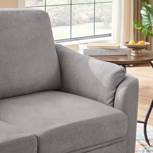 59" Loveseat Sofa, Mid Century Modern Love Seat with Back Cushions, 2-Seat Small Sofa Couch for Living Room Bedroom Small Spaces, Light Grey - color: Light Grey, size: Loveseat Sofa