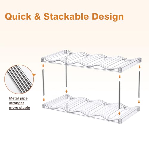 Large Compartment Water Bottle Organizer, Stackable Water Bottle Holder for Stanley 40 oz Tumbler, Clear Tumbler Organizer for Cabinet, Kitchen Pantry or Countertop, 3 Pack (2 Pack) - size: 2 Pack