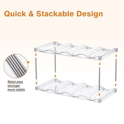 Large Compartment Water Bottle Organizer, Stackable Water Bottle Holder for Stanley 40 oz Tumbler, Clear Tumbler Organizer for Cabinet, Kitchen Pantry or Countertop, 3 Pack (2 Pack) - size: 2 Pack