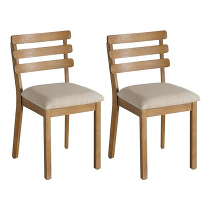 SIMTONAL Farmhouse Dining Set (Oak, 4 Pcs Chairs) | Modern Wooden Dining Chairs for Home, Kitchen, Dining Room, Small Spaces - size: 4 Chairs