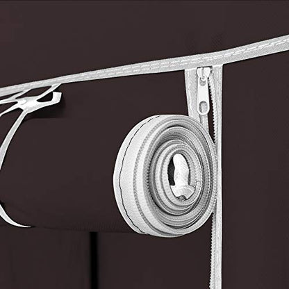Portable Wardrobe Closet with Cover 69" Clothing Storage Closet Shelves for Hanging Clothes Non-Woven Fabric Clothes Organizer