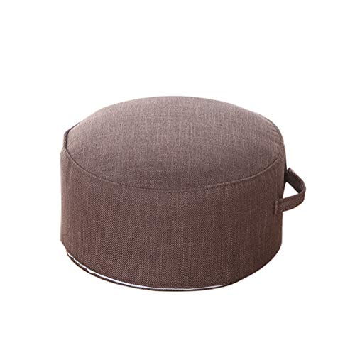 Round Pouf Foot Stools Comfortable Ottoman Floor Seat Cushion Movable Foot Rest Washable Case for Living Room, (Coffee) - color: Coffee