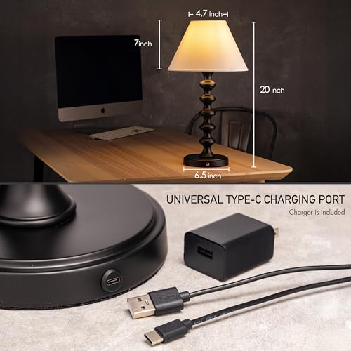 O'Bright Ember Rechargeable Table Lamp (Black_Baluster) - color: Black_Baluster