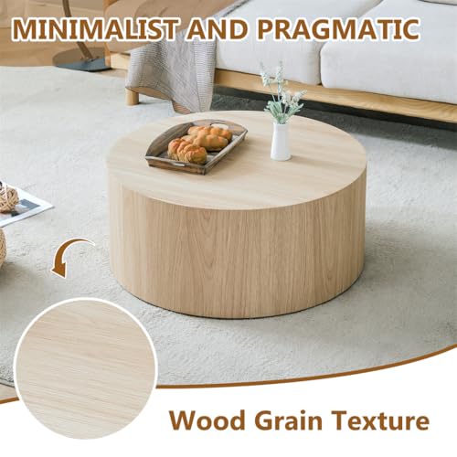 Round Coffee Table for Living Room Table, Modern Wood Coffee Table, Center Table, No Assembly Required - Ready to Use - color: 24'' Natural Wood, size: 24'' Round Coffee Table