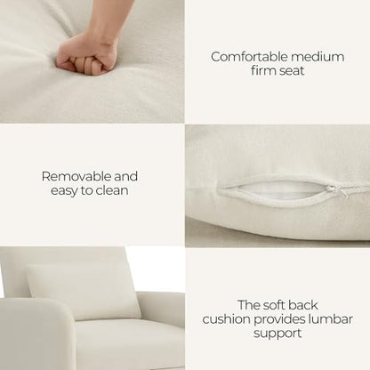 CHITA Sleeper Chair, Pull Out 3-in-1 Convertible Single Sofa Bed Chair with Adjustable Backrest, Chenille Chaise Lounge Chair for Living Room, Bedroom & Apartment - color: Cream