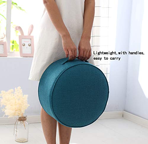 Round Pouf Foot Stools Comfortable Ottoman Floor Seat Cushion Movable Foot Rest Washable Case for Living Room, (Gray) - color: Grey