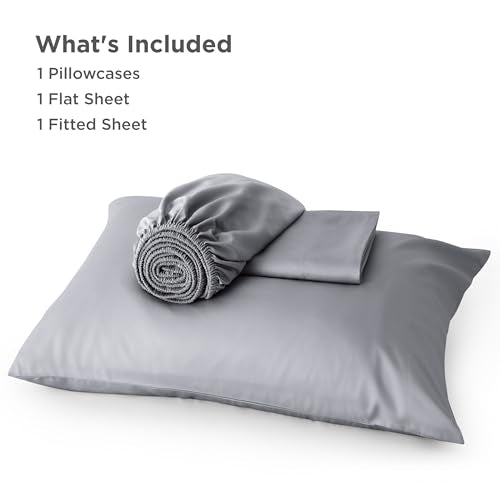 Bedsure PureWoven 100% Rayon Derived from Bamboo, Twin XL Sheets, 3 Pieces | Cooling Sheets for Hot Sleepers, Breathable & Silky Soft, 16" Deep Pocket, Hotel Luxury Bedding, Silver Grey - color: 04 - Silver Grey, size: Twin XL