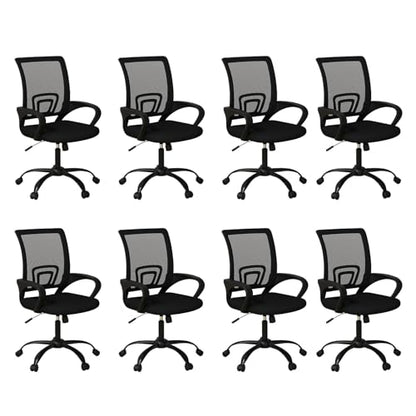 Bonzy Home Ergonomic Conference Room Chairs Set of 8, Rolling Office Chairs with Wheels, Mesh Computer Desk Chair with 360°Swivel, Height Adjustable, 8 PCS - size: 8 Pack
