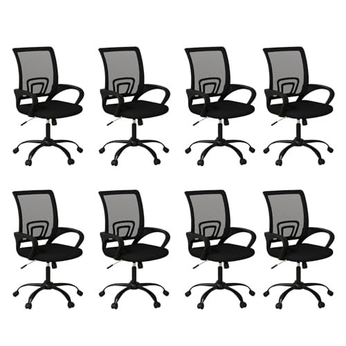Bonzy Home Ergonomic Conference Room Chairs Set of 8, Rolling Office Chairs with Wheels, Mesh Computer Desk Chair with 360°Swivel, Height Adjustable, 8 PCS - size: 8 Pack