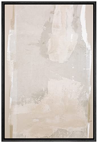 SIGNWIN Framed Canvas Print Wall Art Pastel Grunge Watercolor Gray Landscape Abstract Shapes Illustrations Modern Art Decorative Minimalism Calm/Zen for Living Room, Bedroom, Office - 16"x24" Black - color: As07-2212-yuk18, size: 24"L x 16"W