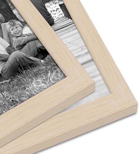 Americanflat Set of 10 Picture Frames with Shatter-Resistant Glass - Gallery Wall Frame Set with Two 8x10, Four 5x7 and Four 4x6 Frames - Signature Collection - Light Wood | Includes two 8x10, four 5x7 and four 4x6, shatter-resistant glass, hanging hardwa