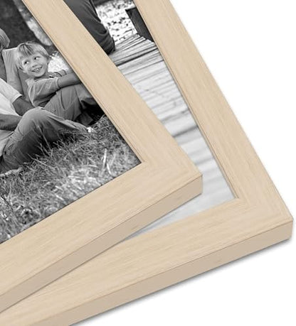 Americanflat Set of 10 Picture Frames with Shatter-Resistant Glass - Gallery Wall Frame Set with Two 8x10, Four 5x7 and Four 4x6 Frames - Signature Collection - Light Wood | Includes two 8x10, four 5x7 and four 4x6, shatter-resistant glass, hanging hardwa