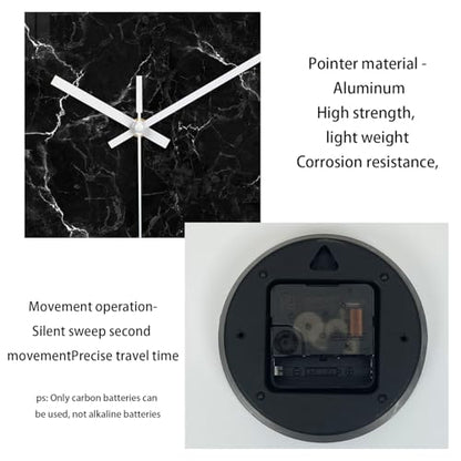 Black Wall Clock for Bedroom Glass Modren Wall Clock Battery Operated 14 Inch Analog Wall Clock Non Ticking - color: Black2, size: 14 Inch