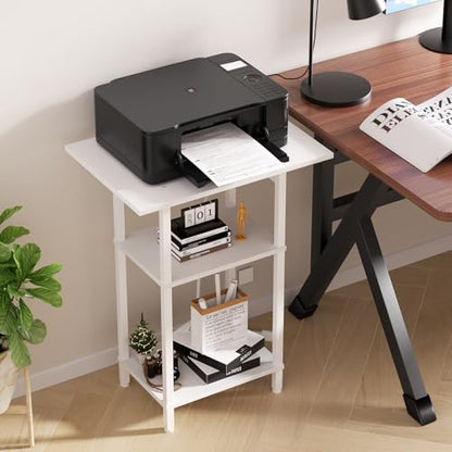 Asgolion Tall End Table with Charging Station, Tall Nightstand with Storage | 30 Inch Tall Side Table, Accent Table Stand, Small Entryway Table, Bedroom Tall Nightstand, Living Room, Office, White - color: White, size: 30"H