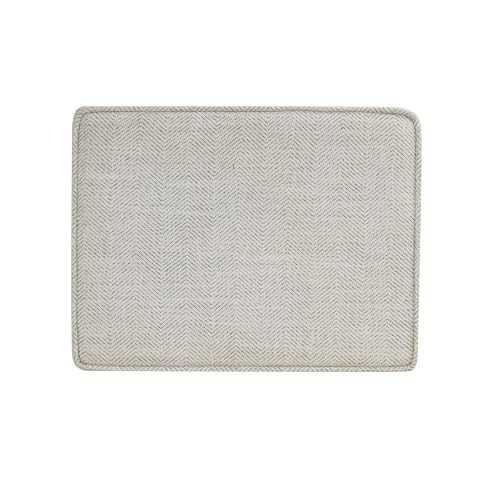 HomePop 24" Medium Storage Ottoman - Cream Chevron Woven - color: Cream Chevron Woven