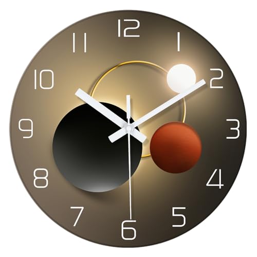 XNM Round Wall Clocks Battery Operated 14 Inch | Analog Battery Clock for Living Room Bedroom Kitchen Office Modern Analog Wall Clock Non Ticking - color: Black1, size: 14 Inch