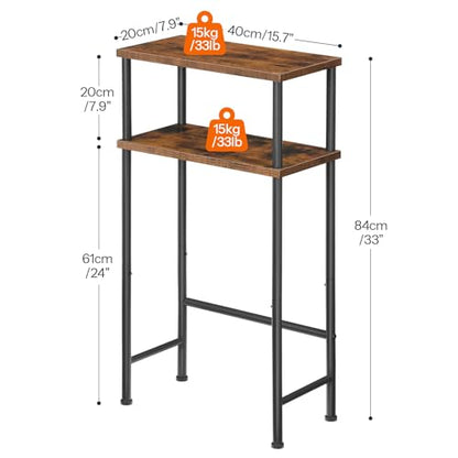 HOOBRO Narrow Console Table Set of 2 for Small Space, 15.7" Entryway Table with Storage, Sofa Table with 2 Shelves, Skinny Console Tables for Entryway, Hallway, Rustic Brown and Black BF40XGP201 - color: Rustic Brown + Black