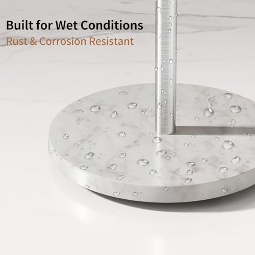 STWWO Hand Towel Holder for Bathroom Countertop with Marble Base | S-Shape Towel Stand Holds 2 Towels, Rust-Proof Stainless Steel Towel Rack for Kitchen, Brushed Nicke - color: Brushed Nickel