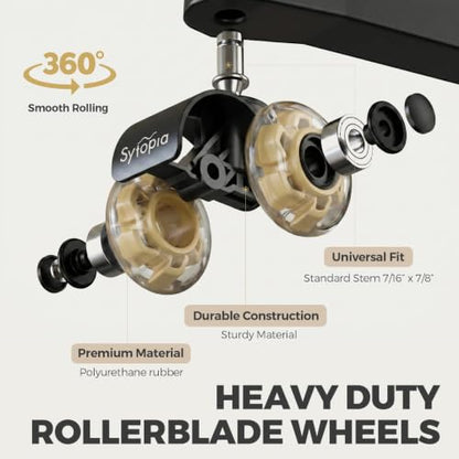 Office Chair Wheels 2" Desk Chair Caster Wheels Smooth Roller Style Quiet for Carpet and Hardwood Floors Universal Fit 11x22 mm Set of 5 Yellow - color: Yellow-2 Inch