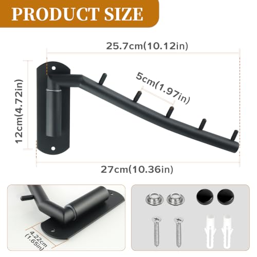 Alise Wall Mounted Drying Rack,Swivel Clothes Drying Hanger,Black,1P | Space Saving Clothes Hanger Rack,Heavty Duty Stainless Steel Clothes Wall Drying Rack for Laundry Closet Bedroom/Bathroom - color: Black, size: 1005 (1 Pack)