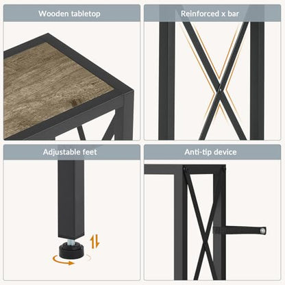 Gewudraw Narrow Console Table with Socket, Sofa Table Behind Couch | 55.1" Couch Table, Industrial Style, Long Skinny Design,For Hallway,Living Room,Bedroom, Built-In Outlets & USB,140cm Length - color: Light Grapefruit, size: 55.1 in