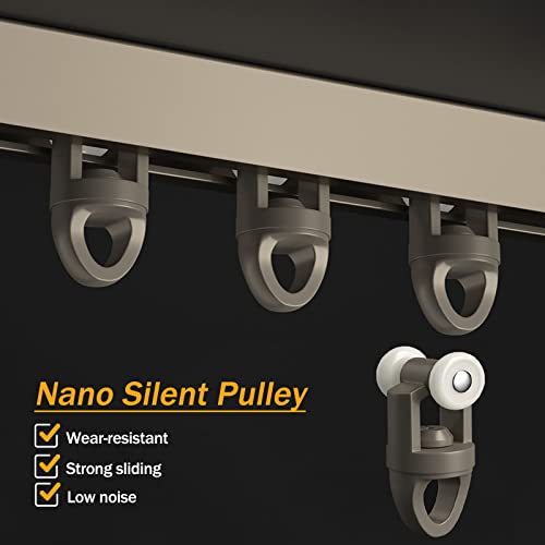 Ceiling Curtain Track, Heavy Duty Aluminum Alloy, Studio Apartment Hotel Room Divider Seamless, Custom Length - color: White, size: 8.2ft(250cm)