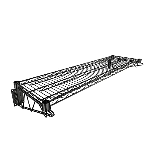 14" x 48" Black Epoxy Wire Wall Mount Shelf - color: Black, size: 14" x 48"
