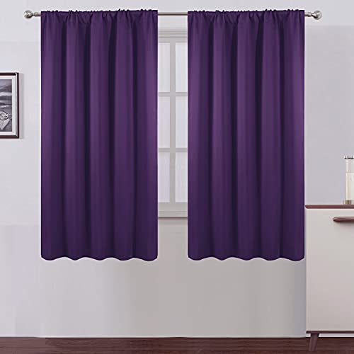 Purple Blackout Curtains/52 x 63 Inch/Set of 2 Panels Room Darkening Curtains for Bedroom - color: Purple, size: 52"W x 63"L (Pack of 2)