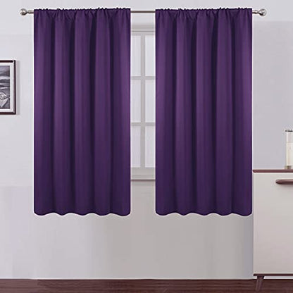 Purple Blackout Curtains/52 x 63 Inch/Set of 2 Panels Room Darkening Curtains for Bedroom - color: Purple, size: 52"W x 63"L (Pack of 2)