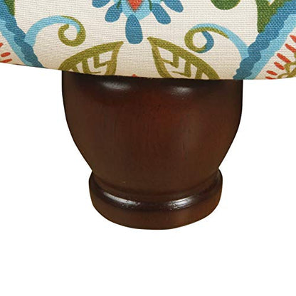 HomePop 24" Large Round Storage Ottoman - Bold Paisley - color: Bold Paisley