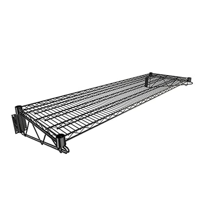 18" x 60" Black Epoxy Wire Wall Mount Shelf - color: Black, size: 18" x 60"