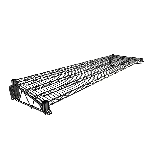 18" x 60" Black Epoxy Wire Wall Mount Shelf - color: Black, size: 18" x 60"