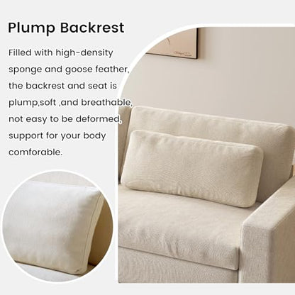 Guyii 104.72" Oversized Sofa Set of 2, Extra-Wide & Deep Loveseat Sofa, 3 Seater Sofa with 2 Pillows, Modern Polyester Sofa Couch for Living Room, Bedroom, Home, 330 Lbs Capacity - size: 104.72"
